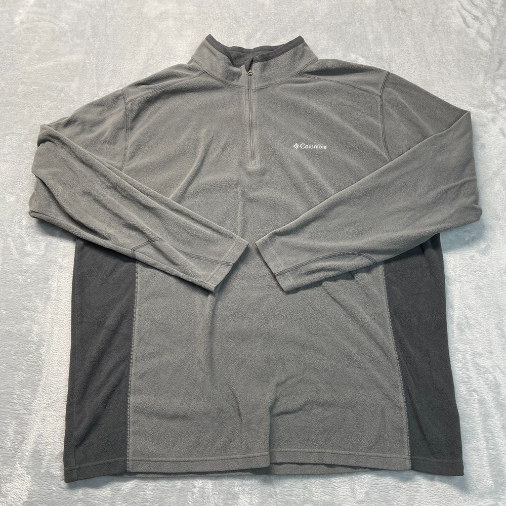 Columbia Klamath Range II 1/4 Zip Pullover Mens XXL Gray Fleece Hiking Outdoor